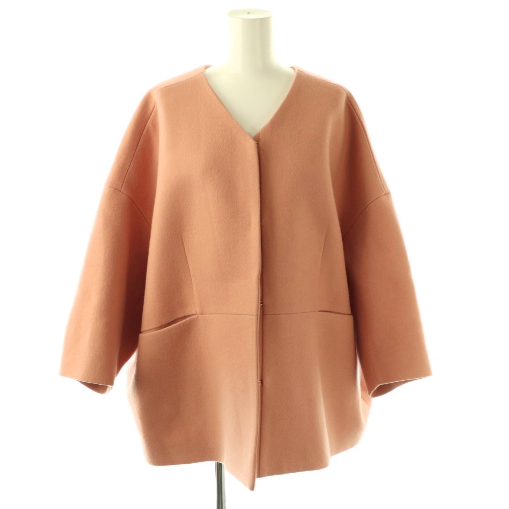 【中古】セブンテンバイミホカワヒト SEVEN TEN by MIHO KAWAHITO 並み並み コクーンコート 否色合い M コーラルサクラ色 /HK ■os レディース 【ベクター 古着】 260326 コート・ジャケット-レディースファッション