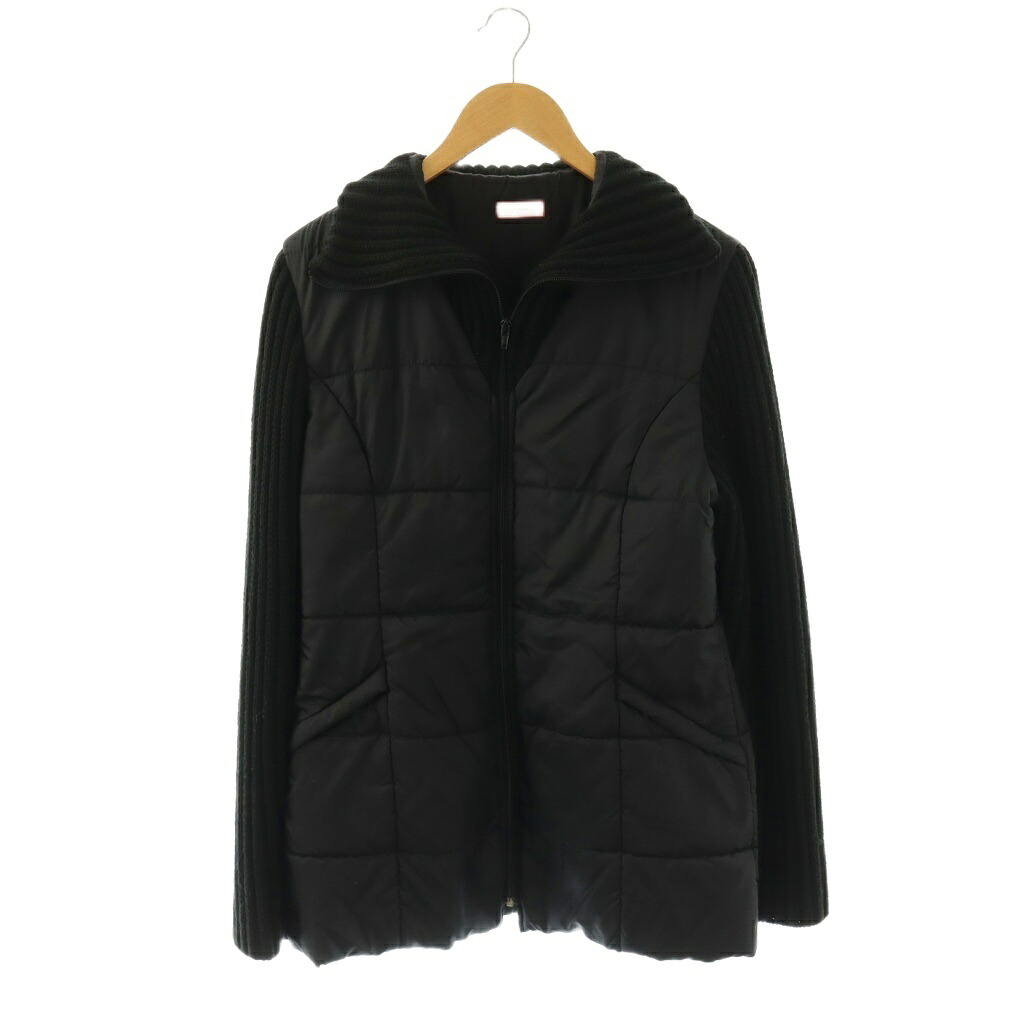【中古】マックス&コー MAX&CO. 二ット切替 中綿ジャケット 42 黒 ブラック /SS ■OS レディース 【ベクトル 古着】 260327