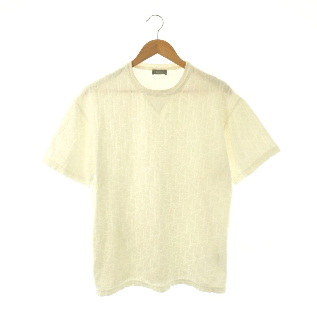 【中古】ディオールオム Dior HOMME トロッター パイル地 プルオーバー カットソー 半袖 M 白いこと /ES ■os メンズ 【ベクター 古着】 260414