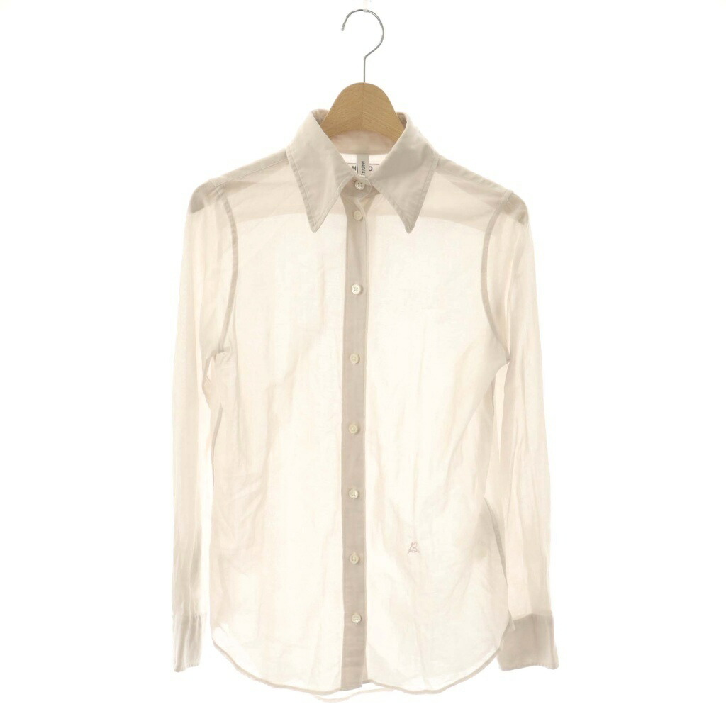 【中古】マディソンブルー MADISONBLUE HIGH COLLAR MADAME SHIRT マダムシャツ ブラウス シアー 01 ライトベージュ /CX ■OS ■SH レディース 【ベクトル 古着】 260331