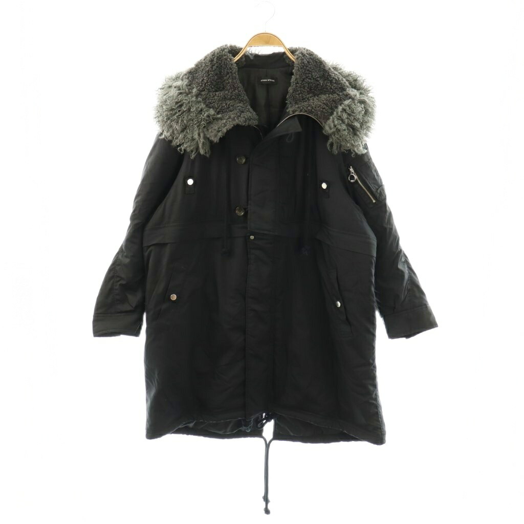 【中古】メゾンスペシャル MAISON SPECIAL 2way Military Coat 厚地の外套 中綿 ロング F 黒いこと /HK ■os レディース 【ベクター 古着】 260407 コート・ジャケット-レディースファッション