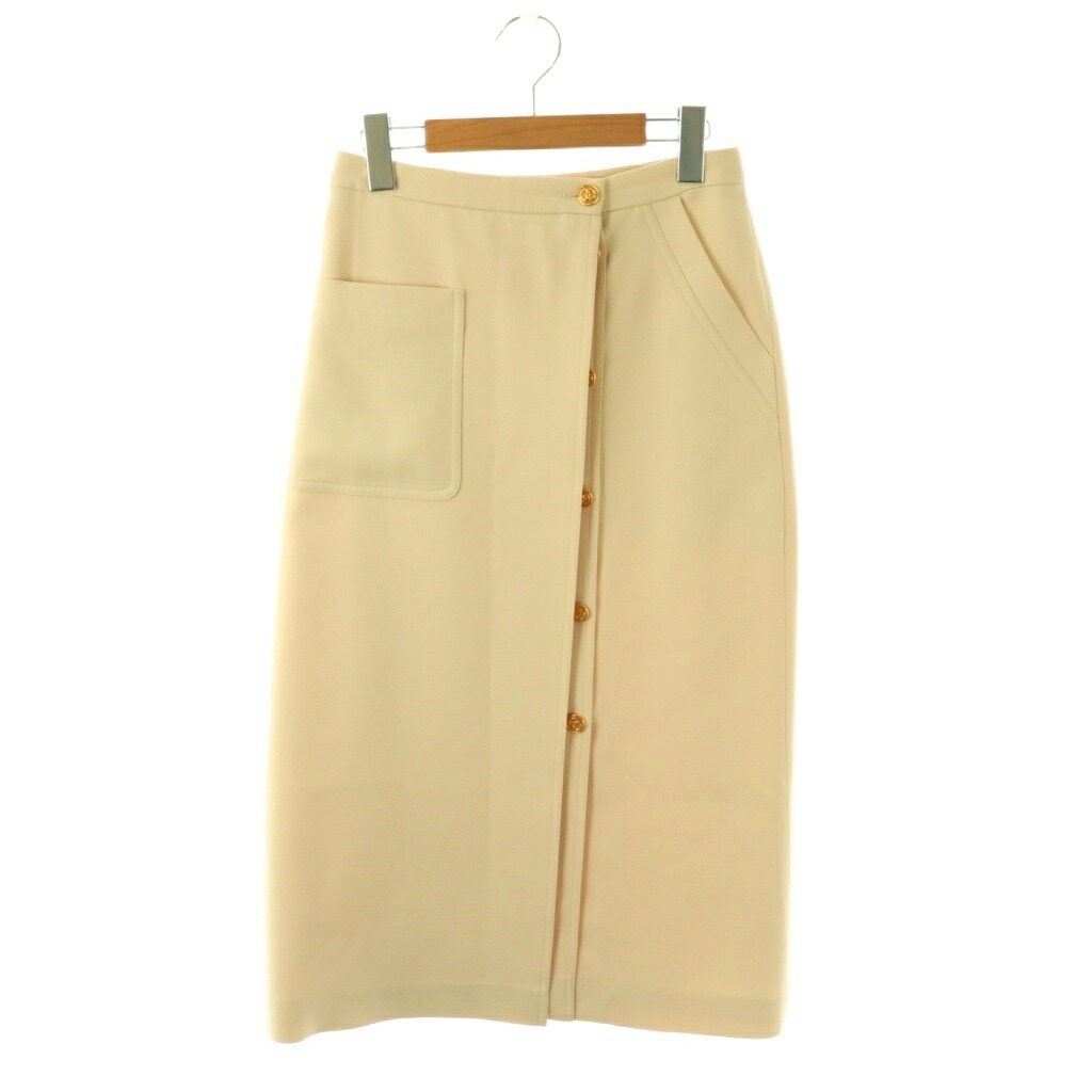 【中古】グッチ GUCCI GG名取り草 一回りスコート きつい 地絹混 ロング 38 点火装置ベージュ 602272 /CX ■os レディース 【ベクター 古着】 260403