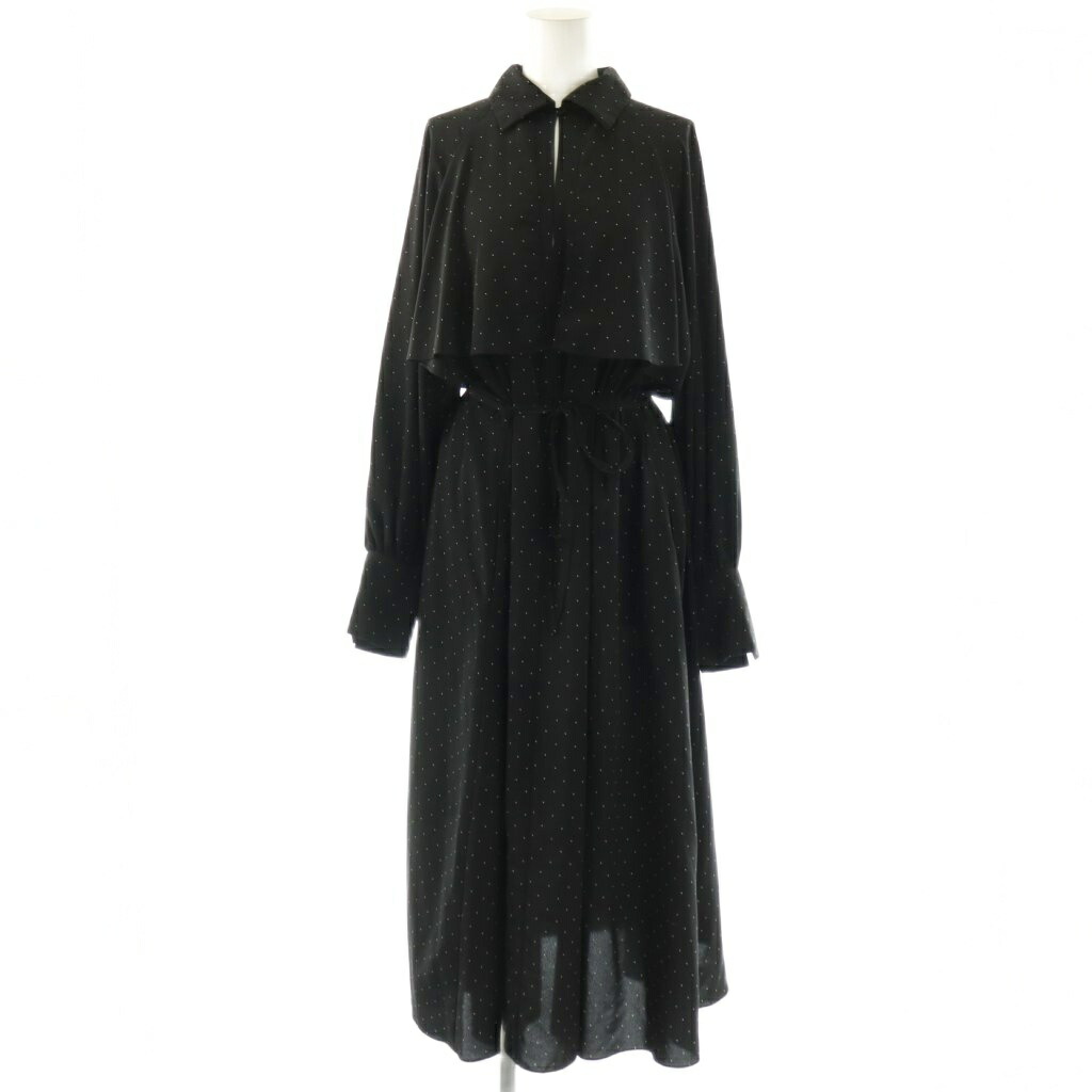 【中古】イエナ IENA 24AW ドットサッシュワンピース 長袖 ロング 黒 /SY ■OS レディース 【ベクトル 古着】 260409