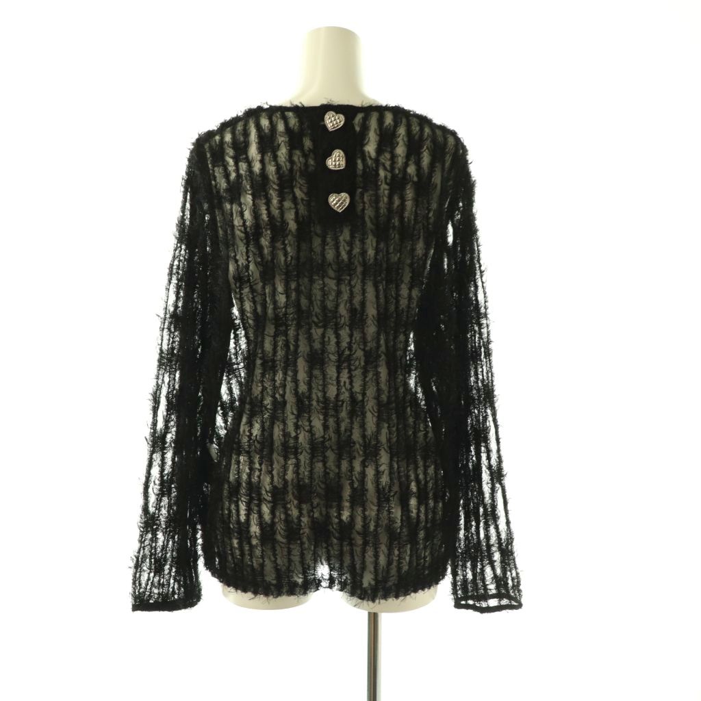 【中古】未使用品 シャルマントファム Charmante Femme フェザー チュール プルオーバー ブラウス シアー F ブラック /CX ■OS レディース 【ベクトル 古着】 260407