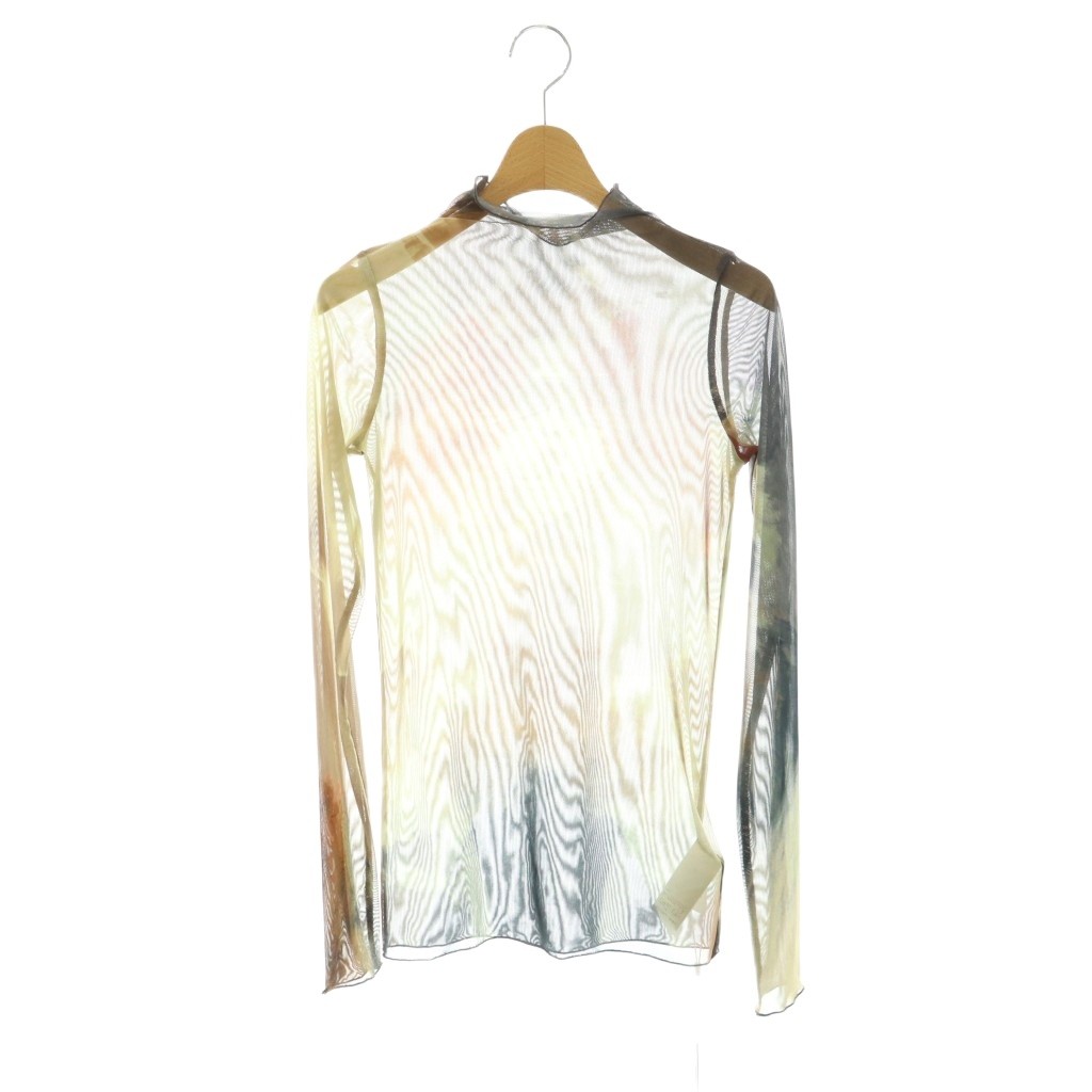 【中古】未使用品 アメリヴィンテージ Ameri VINTAGE 24AW ELIZABETH STAINED GLASS SHEER TOP トップス カットソー シアー 長袖 F ブラウン カーキ /HK ■OS レディース 【ベクトル 古着】 260402