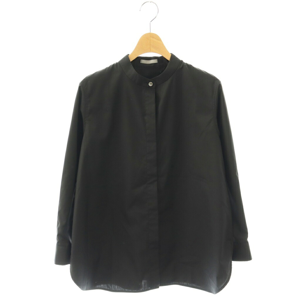 【中古】セオリーリュクス theory luxe 26SS LUXE COTTON NARVI SHIRT シャツ バンドカラー S32 ブラック /ES ■OS レディース 【ベクトル 古着】 260403