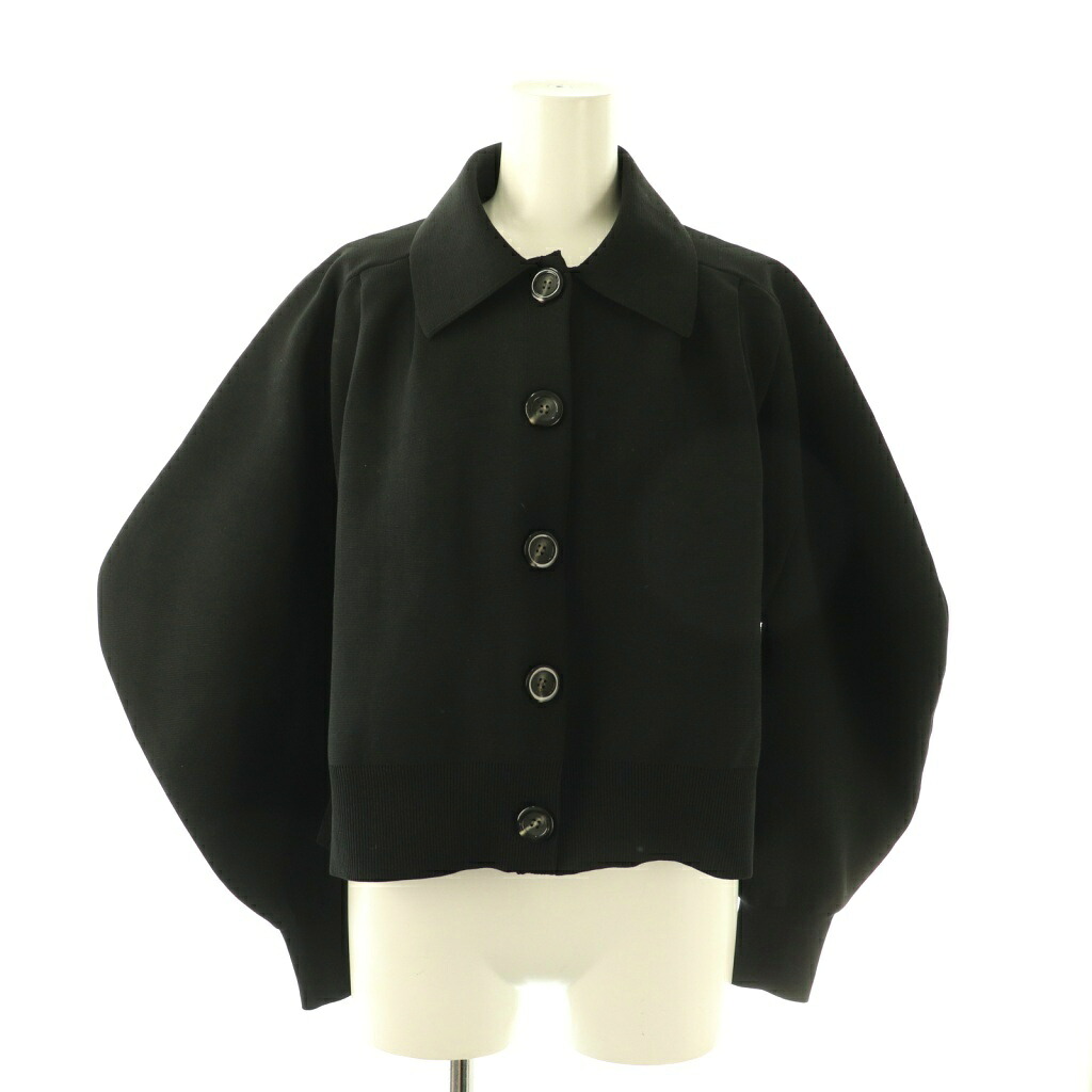 【中古】エンフォルド ENFOLD 24SS タックカーディガン ニット 長袖 38 黒 /NR ■OS レディース 【ベクトル 古着】 260410｜ブランド古着の買取販売ベクトル