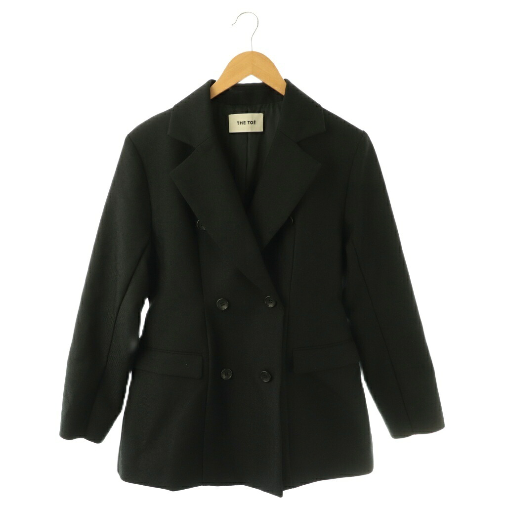 【中古】ザトゥー THE TOE Wittenberg Jacket ダブルブレストジャケット テーラード S ブラック /HK ■OS ■SH レディース 【ベクトル 古着】 260402