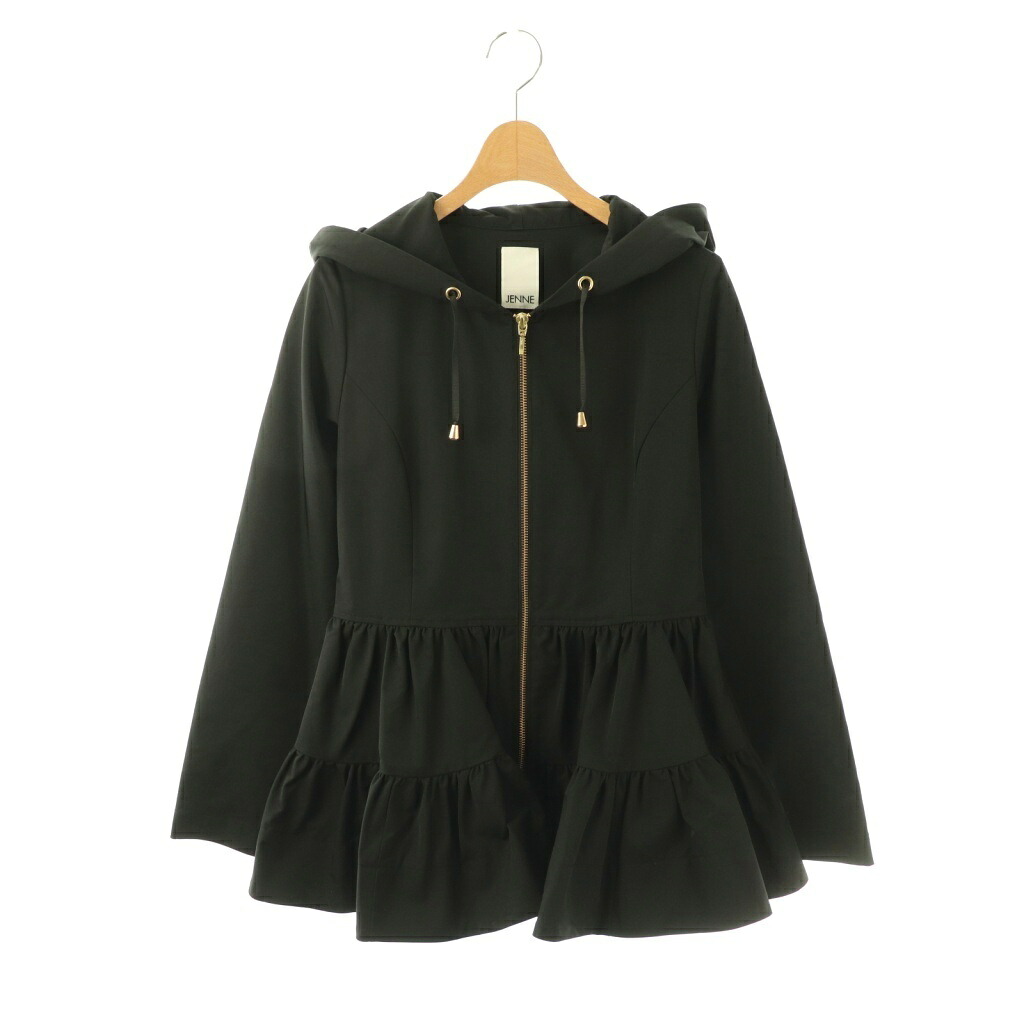 【中古】ジェンヌ JENNE 立体ティアードブルゾン ジャケット ジップアップ L 黒 sty25ss-jk31 /NR ■OS レディース 【ベクトル 古着】 260410