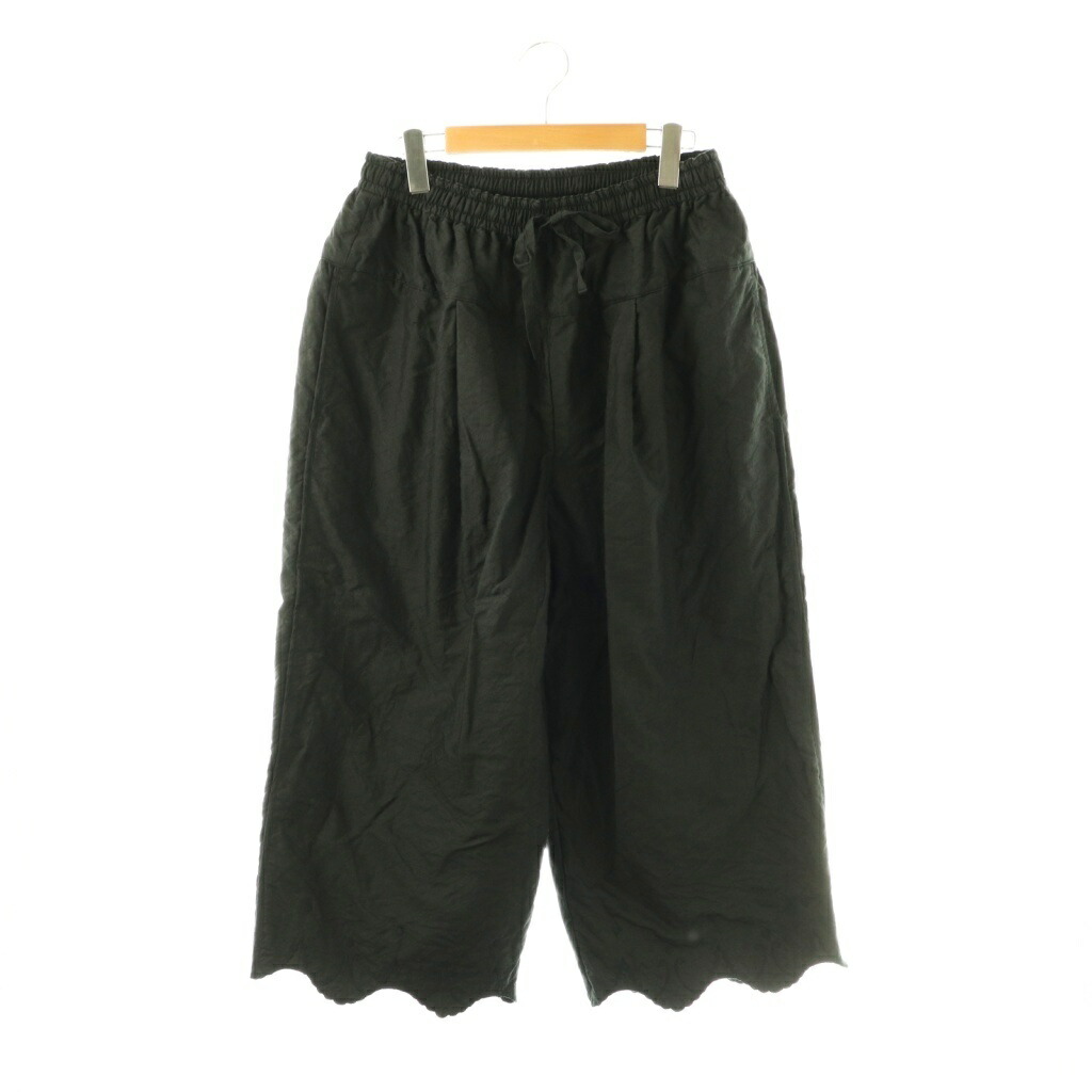 【中古】ガーゼ Gauze 26SS アンティークスカロップレースキルトパンツ 広広とした たわい無い リネン 地絹 F 黒いこと G1152 /CX ■os ■SH レディース 【ベクター 古着】 260407 ボトムス-パンツ-レディースファッション