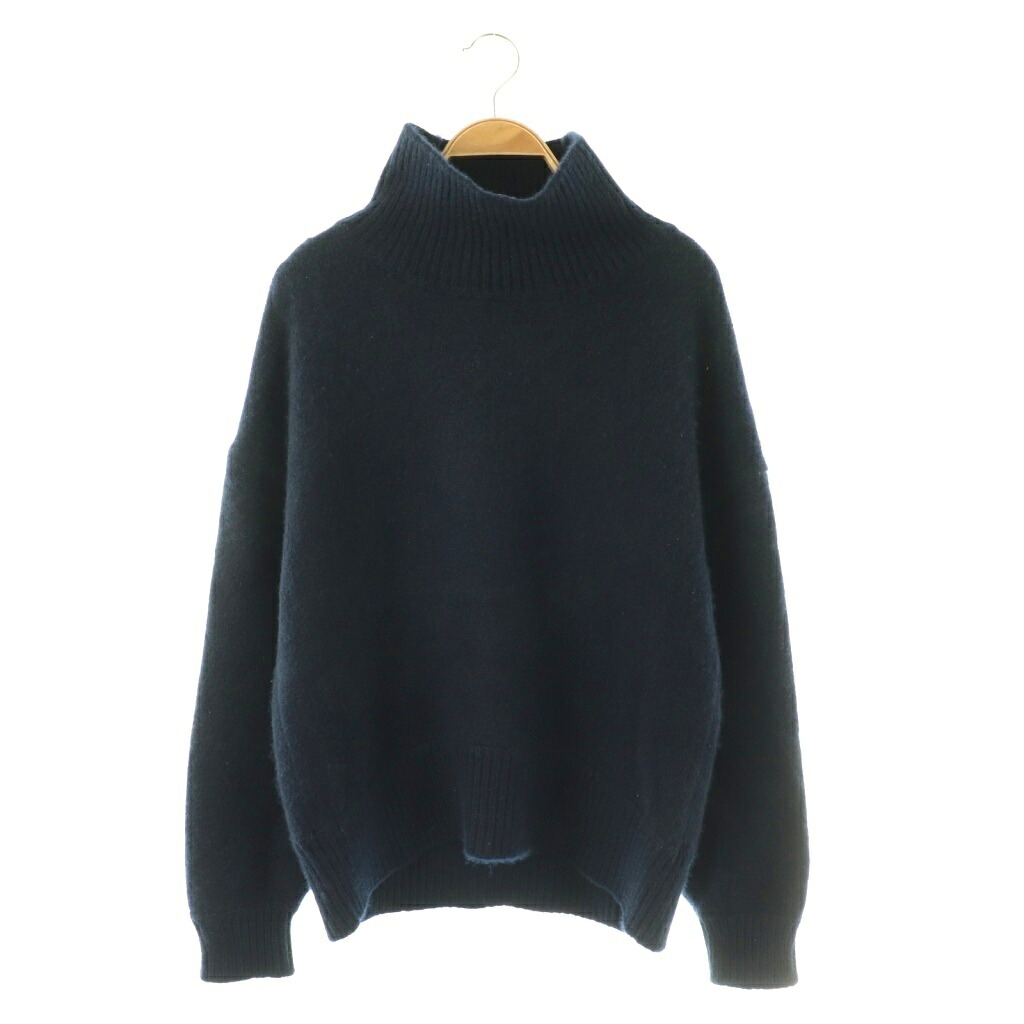 【中古】ミューズ ドゥーズィエム クラス MUSE de Deuxieme Classe Air CASH タートルネックプルオーバー ニット セーター プルオーバー カシミヤ 紺 /CX ■OS レディース 【ベクトル 古着】 260406