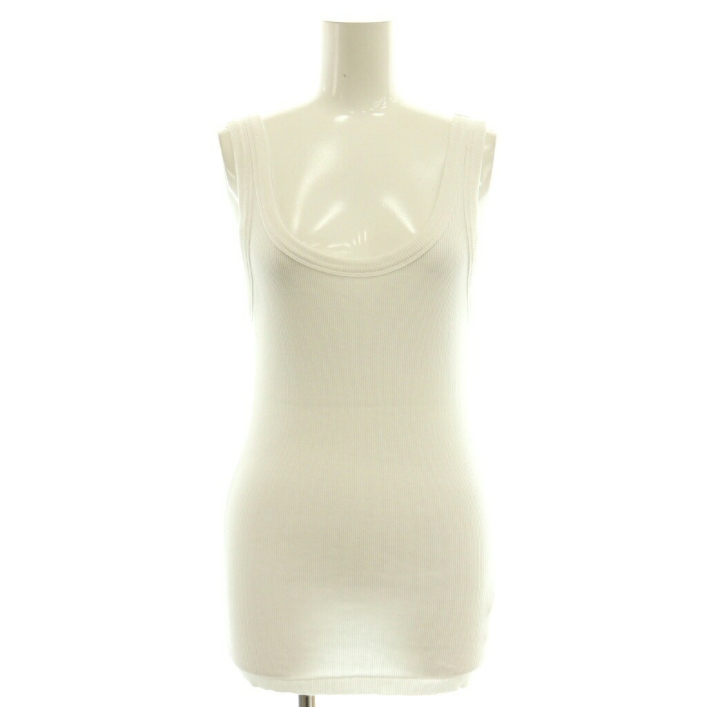 【中古】ミューズ ドゥーズィエム クラス MUSE de Deuxieme Classe 25SS rib タンクトップ カットソー ノースリーブ ホワイト /DF ■OS レディース 【ベクトル 古着】 260407