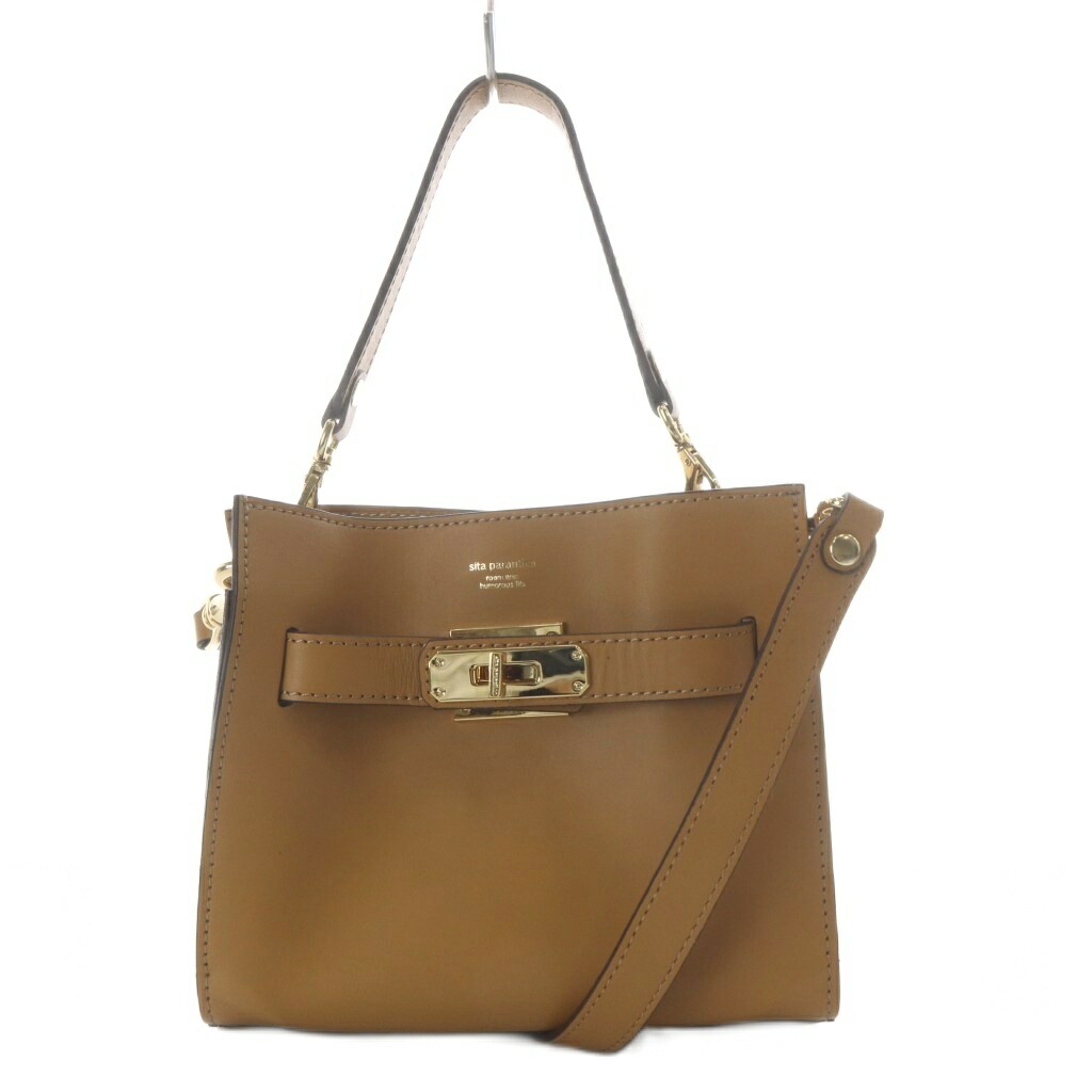 【中古】シータパランティカ sita parantica レザーミニバッグ ハンドバッグ ワンハンドル ショルダーバッグ ブラウン /YO18 レディース 【ベクトル 古着】 260410