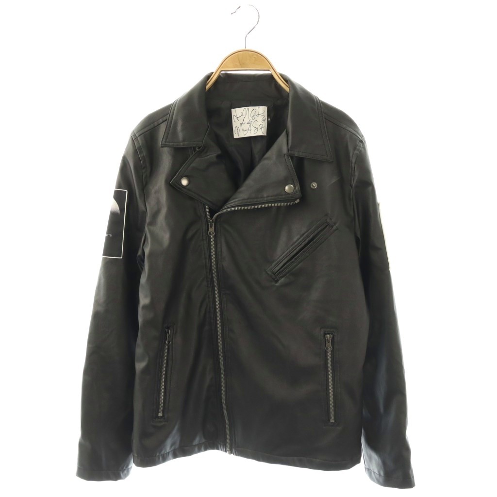 【中古】キングリーマスク KINGLYMASK フェイクレザーダブルジャケット ライダースジャケット ブルゾン フェイクレザー M ブラック /ES ■OS ■SH メンズ 【ベクトル 古着】 260413|ブランド古着の買取販売ベクトル