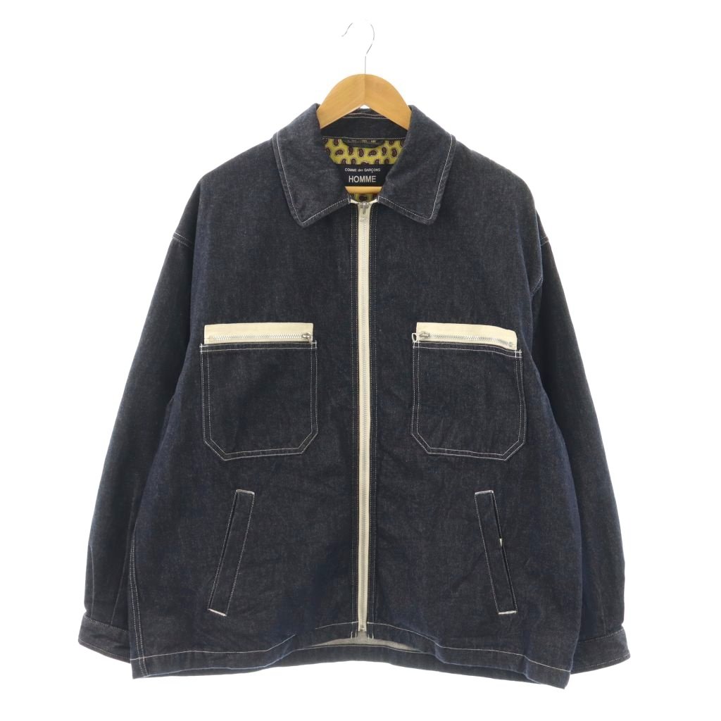 【中古】コムデギャルソンオム COMME des GARCONS HOMME 25SS AD2024 ジップアップデニムジャケット ステンカラージャケット M ネイビー /DF ■OS メンズ 【ベクトル 古着】 260410