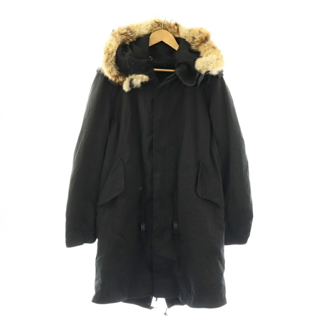 【中古】差し押さえ ATTACHMENT C/Nオックスライナー付モッズコート 中綿 ボンネット 4 黒いこと /ES ■SH メンズ 【ベクター 古着】 260416 メンズファッション-コート・ジャケット