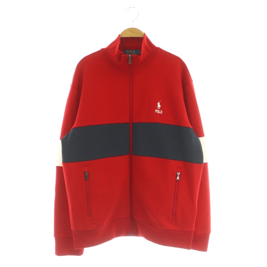 【中古】ポロ ラルフローレン POLO RALPH LAUREN Double Knit Track Jacket 貨物自動車上衣 ティーシャツ ジップアップ M 赤いこと /MY ■os メンズ 【ベクター 古着】 260416