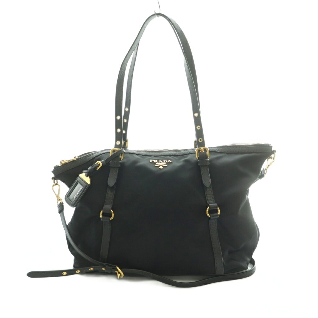 【中古】プラダ PRADA 2WAY トートバッグ ショルダーバッグ 黒 1BG253 /MI ■os ■OH レディース 【ベクター 古着】 260413