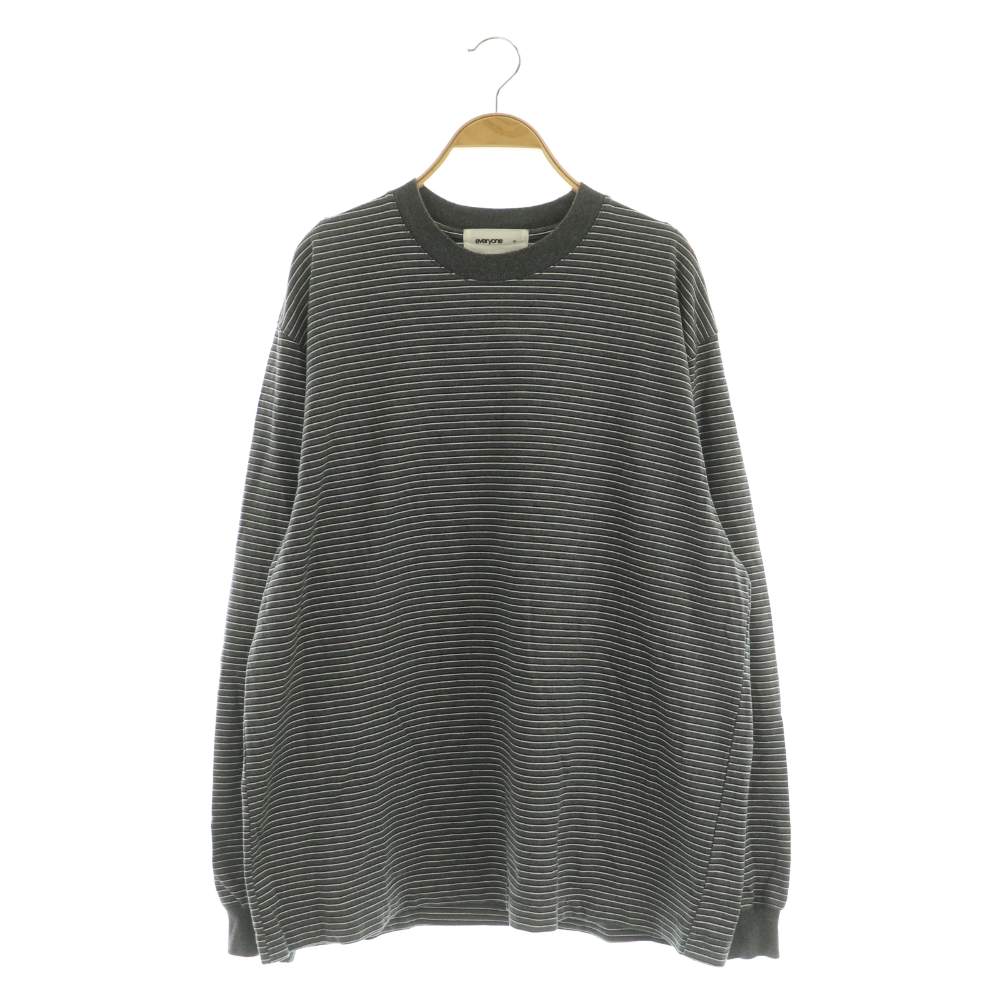 【中古】エブリワン everyone 23SS border long sleeve t-shirt ボーダーロンT 長袖Tシャツ M グレー /MY ■OS メンズ 【ベクトル 古着】 260414
