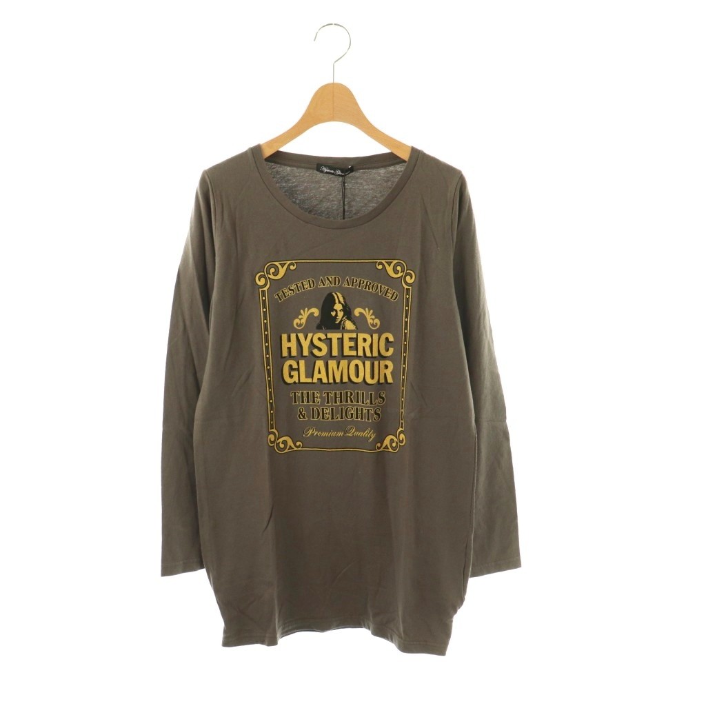 【中古】未使用品 ヒステリックグラマー HYSTERIC GLAMOUR ガール 長袖 Tシャツ カットソー F グレー /HK ■OS レディース 【ベクトル 古着】 260413