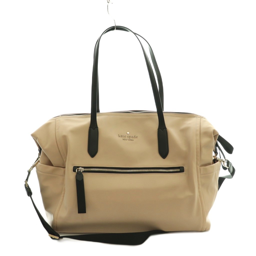【中古】未当て嵌める品 ケイトスペード KATE SPADE 引き舟付き添い人 チェルシー Chelsea ボストンバッグ 2WAY トート お手々 肩部 ベージュ /SS ■os レディース 【ベクター 古着】 260414