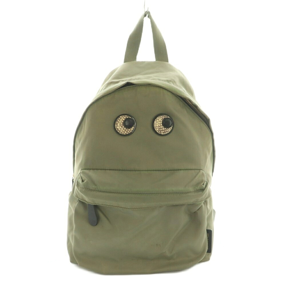 【中古】アニヤハインドマーチ ANYA HINDMARCH EYES リュックサック バックパック スネークプリント カーキ /MI ■OS レディース 【ベクトル 古着】 260414｜ブランド古着の買取販売ベクトル