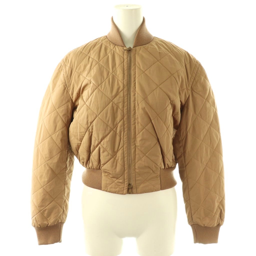 【中古】未使用品 マックスマーラ MAX MARA キルティングボンバージャケット ブルゾン ジップアップ 34 ベージュ /CX ■OS レディース 【ベクトル 古着】 260415｜ブランド古着の買取販売ベクトル