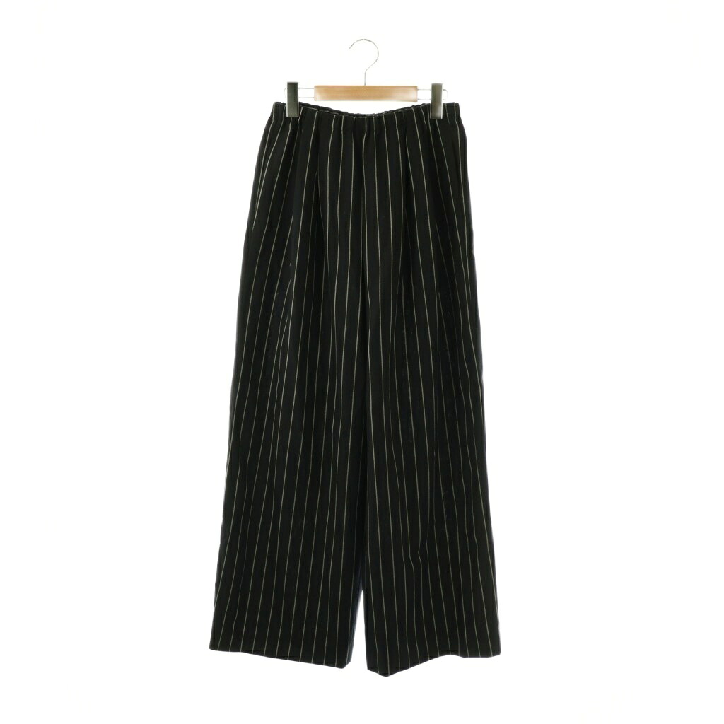 【中古】エンフォルド ENFOLD 26SS RELAX ELASTIC WIDE-TROUSERS パンツ ワイド ストライプ 36 ネイビー /HK ■OS レディース 【ベクトル 古着】 260423|ブランド古着の買取販売ベクトル