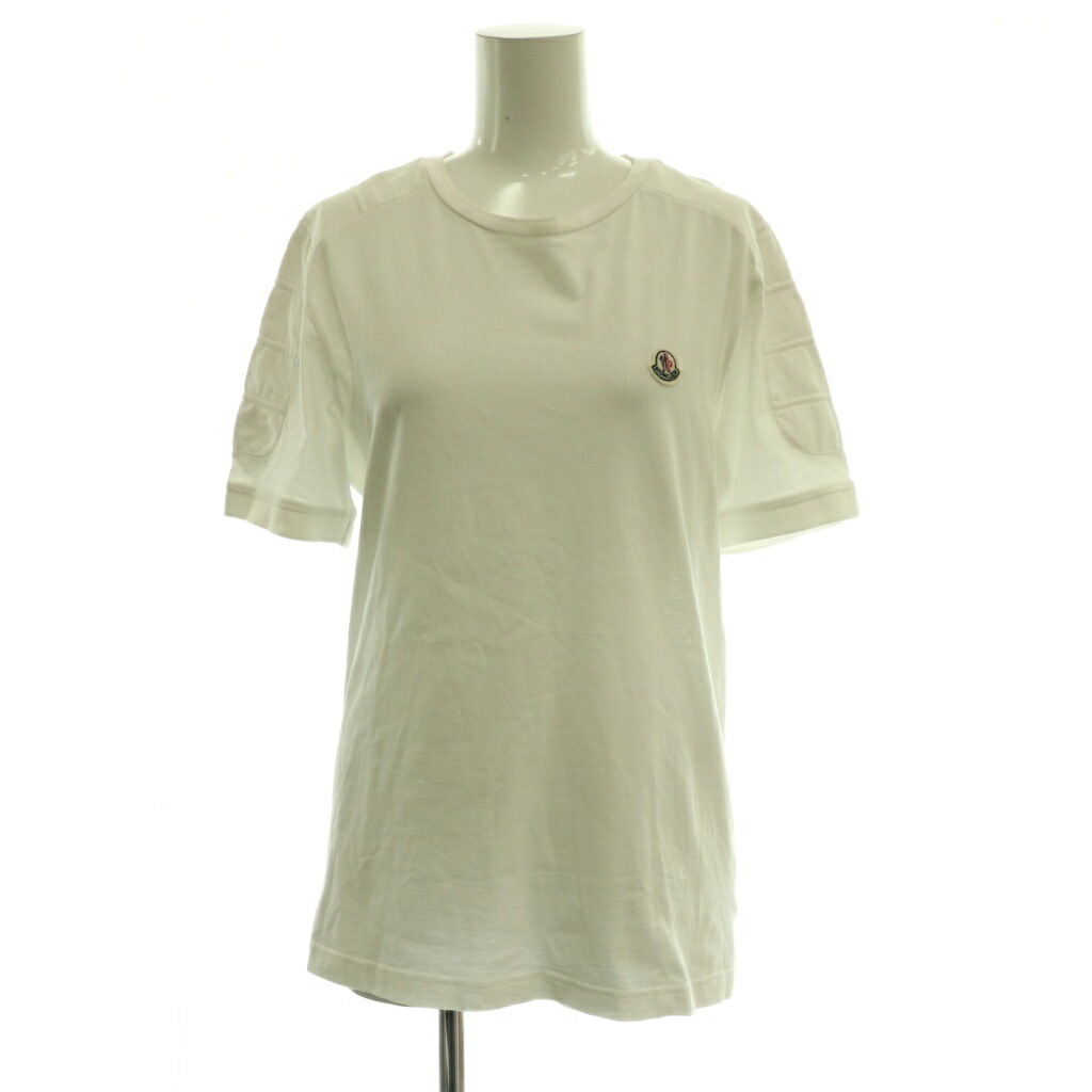 【中古】モンク軌跡 MONCLER ロゴタイプ紋章S/STティーシャツ カットソー 綿織物 M 白 80005-00-82565 /CX ■os ■AD レディース 【ベクター 古着】 260420