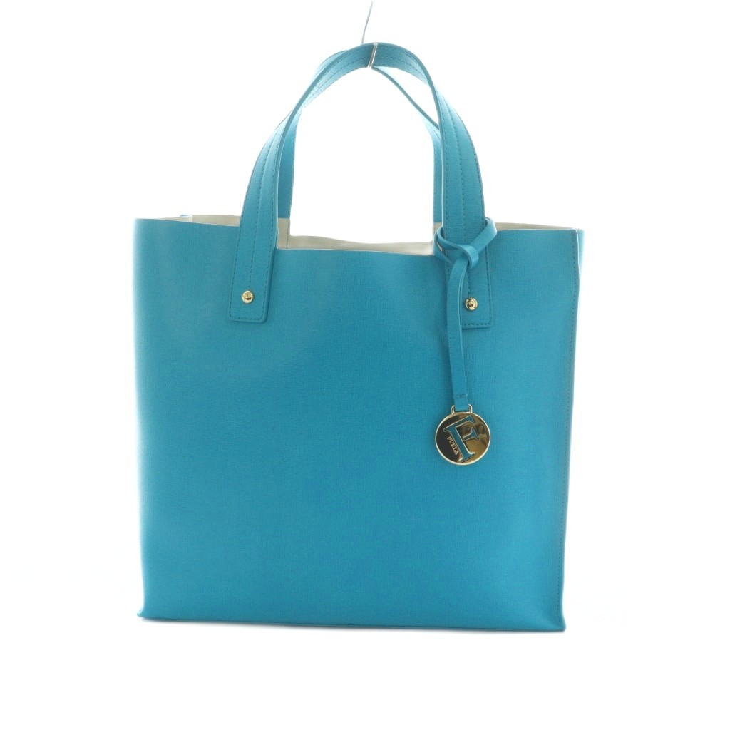 【中古】フルラ FURLA サリー トートバッグ なめし革 ターコイズブルー /MI ■os レディース 【ベクター 古着】 260424