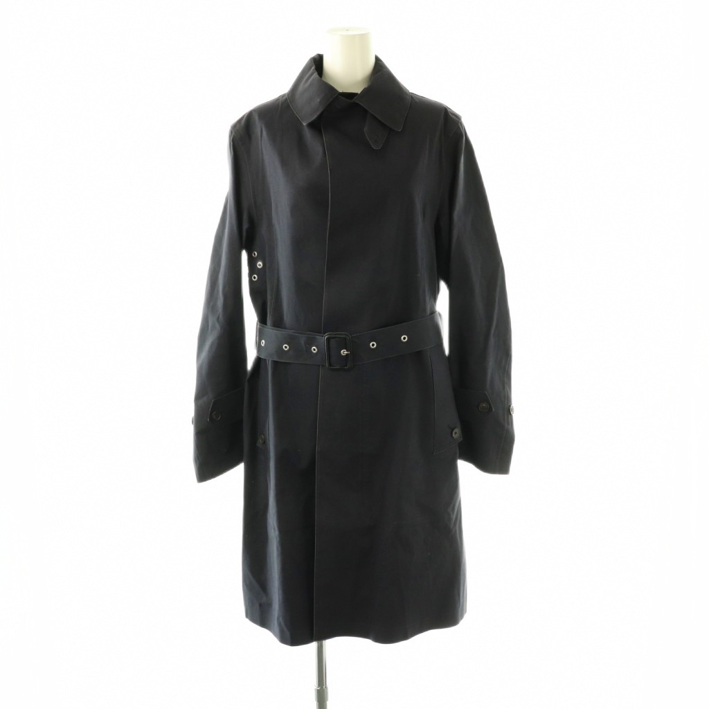 【中古】マッキントッシュ MACKINTOSH ステンカラー厚地の外套 スプリングコート ロング 36 濃紺色 ダークネイビー /HS ■os ■AD メンズ 【ベクター 古着】 260428