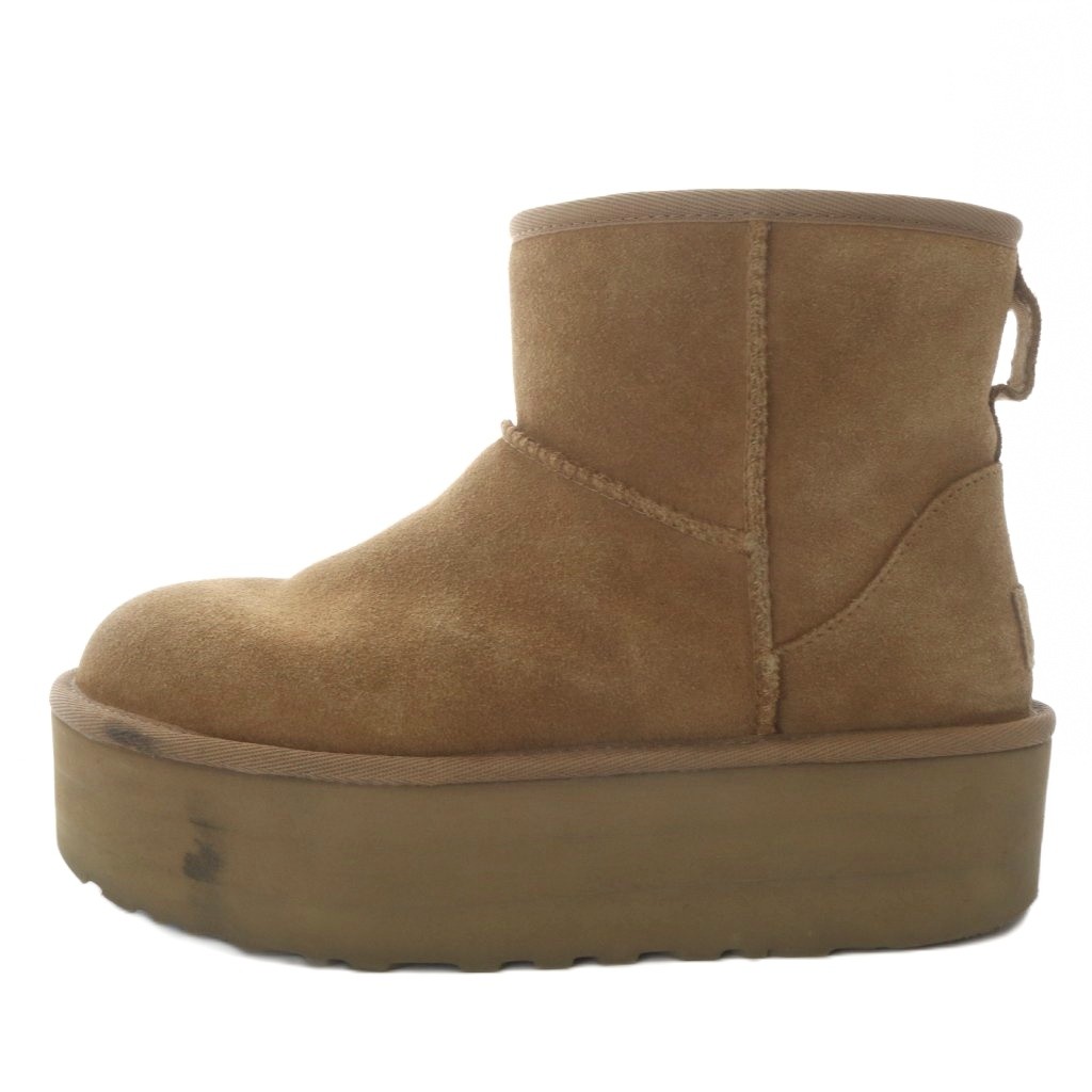 【中古】アグ オーストラリア UGG australia Classic Mini Platform ムートンブーツ プラットフォーム 厚底 スエード US7 ブラウン 1134991 /YO33 ■SH レディース 【ベクトル 古着】 260421｜ブランド古着の買取販売ベクトル