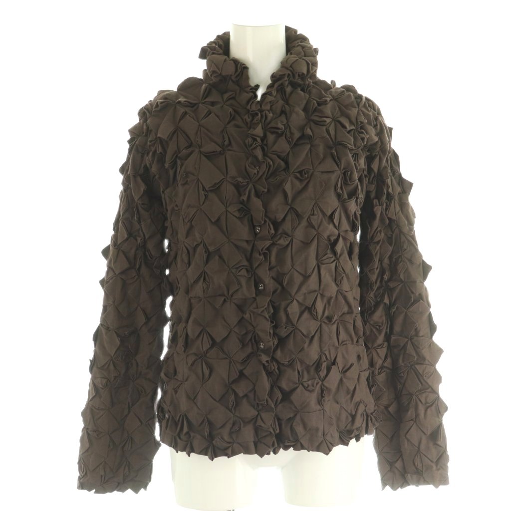 【中古】イッセイミヤケ ISSEY MIYAKE 折り形筋目 上衣 2 うす暗い赤銅色 /ES ■os レディース 【ベクター 古着】 260507