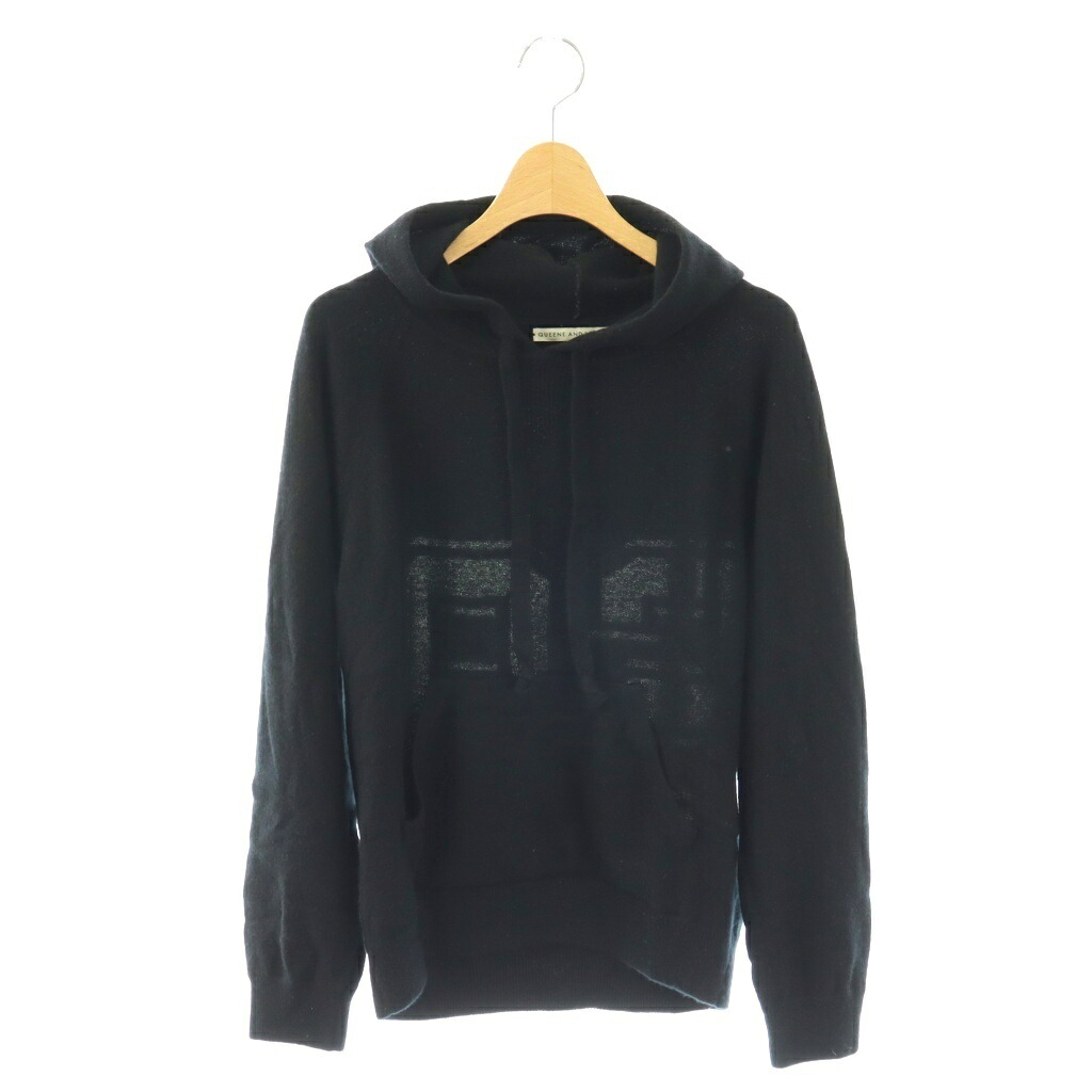 【中古】皇后陛下\u0026呼びりん QUEENE\u0026BELLE カシミール 編み物パーカー スウェーター 黒いこと 白いこと /ES ■os レディース 【ベクター 古着】 260420