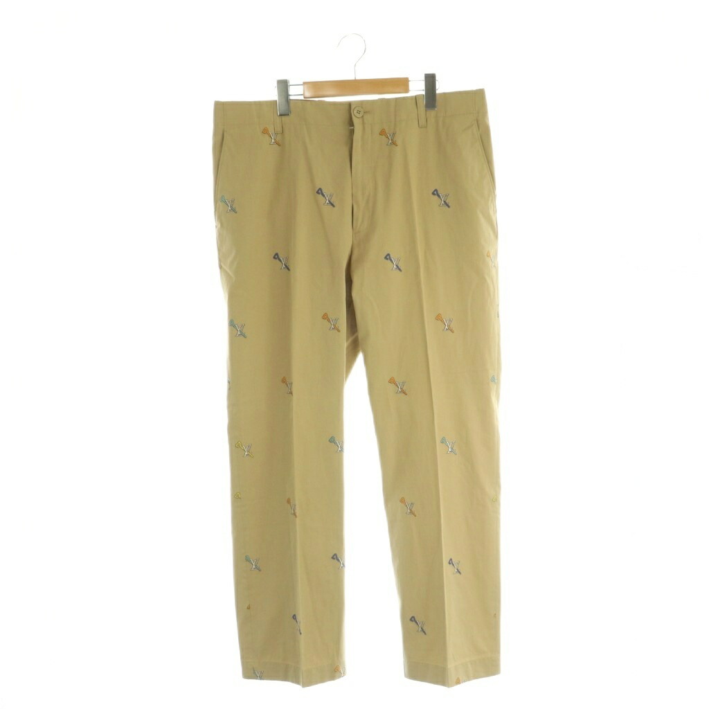 【中古】ルイヴィトン LOUIS VUITTON RM232QZS7 LV刺しゅう ロゴタイプ刺しゅう チノズボン下 テーパード 54 ベージュ マルチ色つや /ES ■os メンズ 【ベクター 古着】 260507