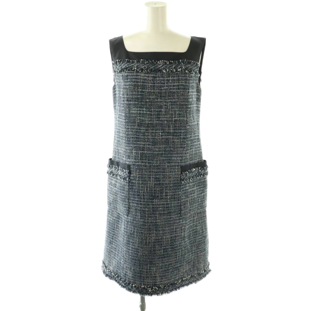【中古】フォクシー FOXEY Lapis Lazuli ツィード 衣装 膝丈 38 紺 /SY ■os レディース 【ベクター 古着】 260422