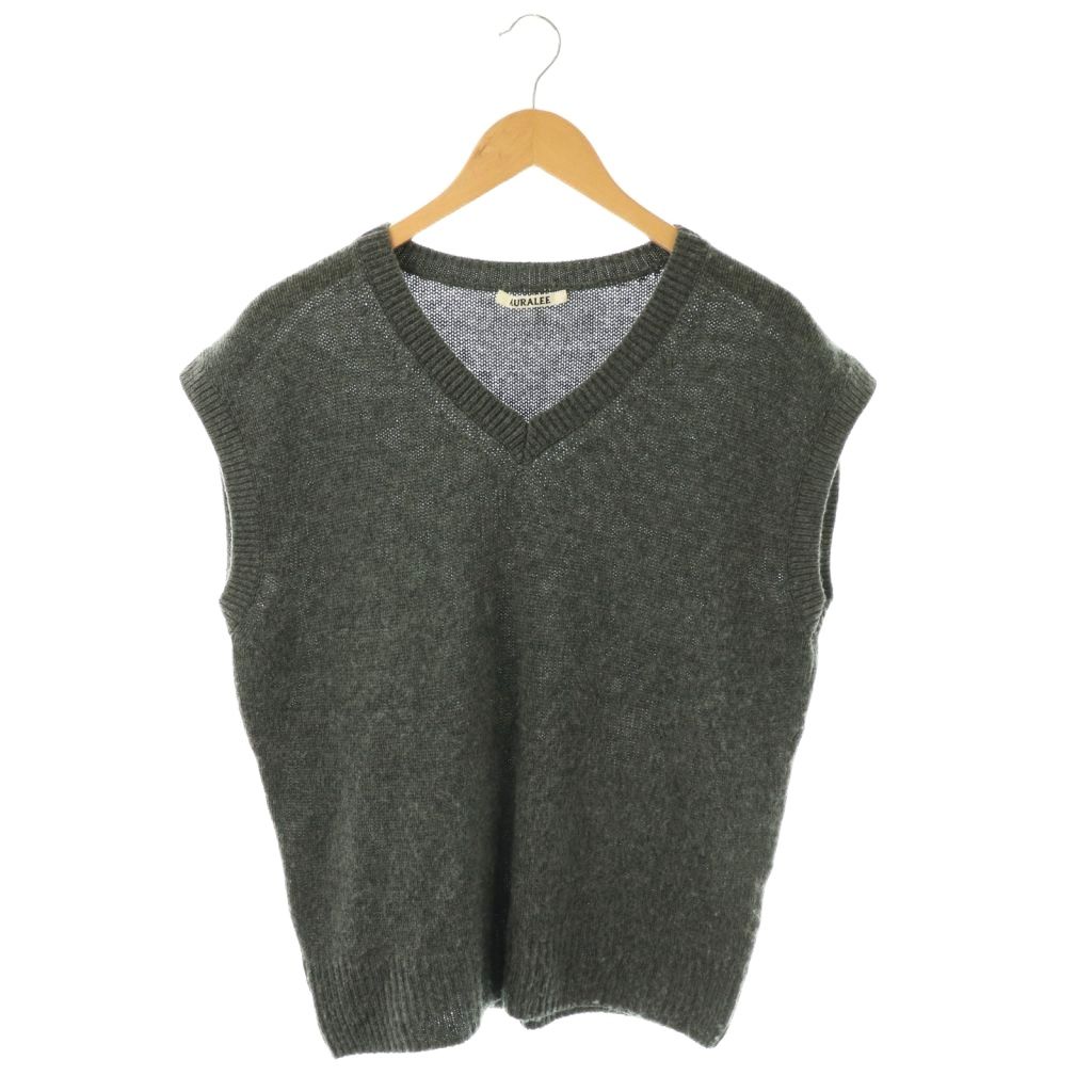 【中古】オーラリー AURALEE A24AV03室内用便器 WOOL CASHMERE SILK KNIT VEST 編み物限りない カシミール混 1 薄墨色 /HK ■os ■SH レディース 【ベクター 古着】 260427 レディースファッション-トップス-ベスト・ジレ