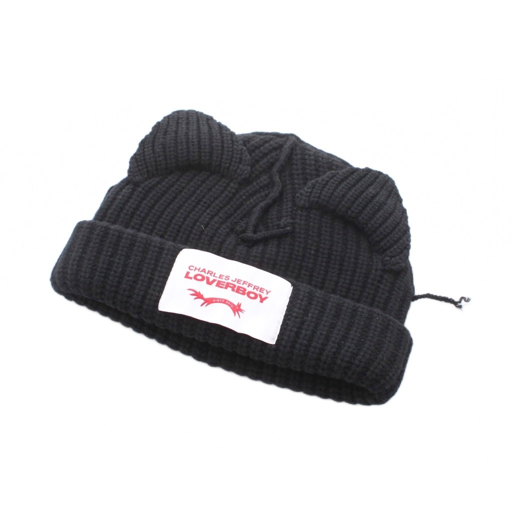 【中古】チャールズジェフリーラバーボーイ CHARLES JEFFREY LOVERBOY 猫耳 ニット帽 黒 ブラック /RI ■OS レディース 【ベクトル 古着】 260425|ブランド古着の買取販売ベクトル