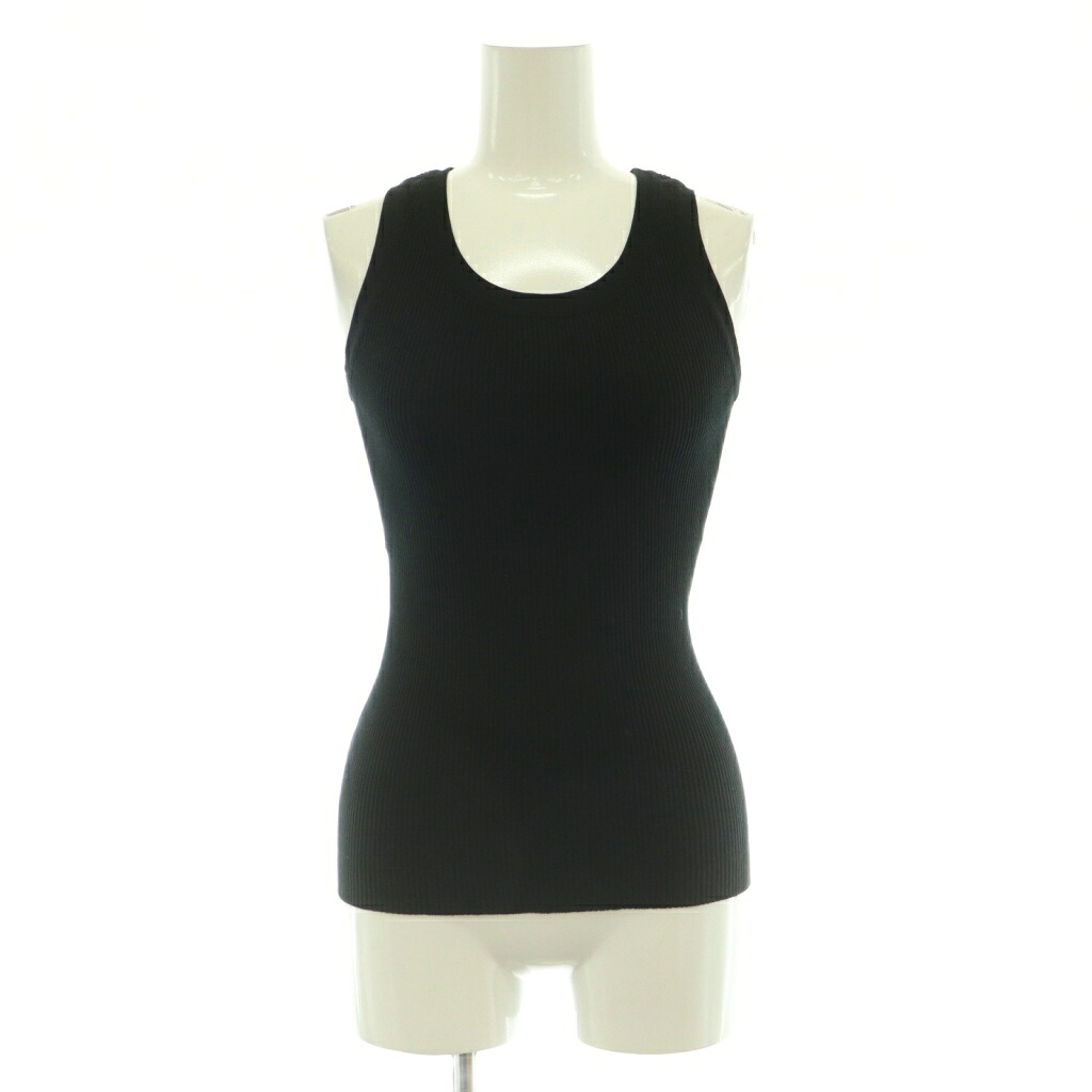 【中古】オーラリー AURALEE GIZA HIGH GAUGE RIB KNIT TANK ギザハイゲージリブニットタンクトップ Uのど首 一色つや 1 黒 黒いこと A00T03HR /BB レディース 【ベクター 古着】 260510