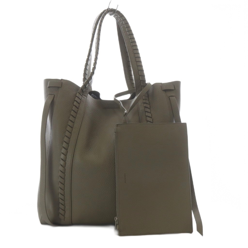 【中古】オールセインツ ALLSAINTS Ray North South Tote トートバッグ なめし革 合切袋付き添い人 グレージュ /YO30 レディース 【ベクター 古着】 260428