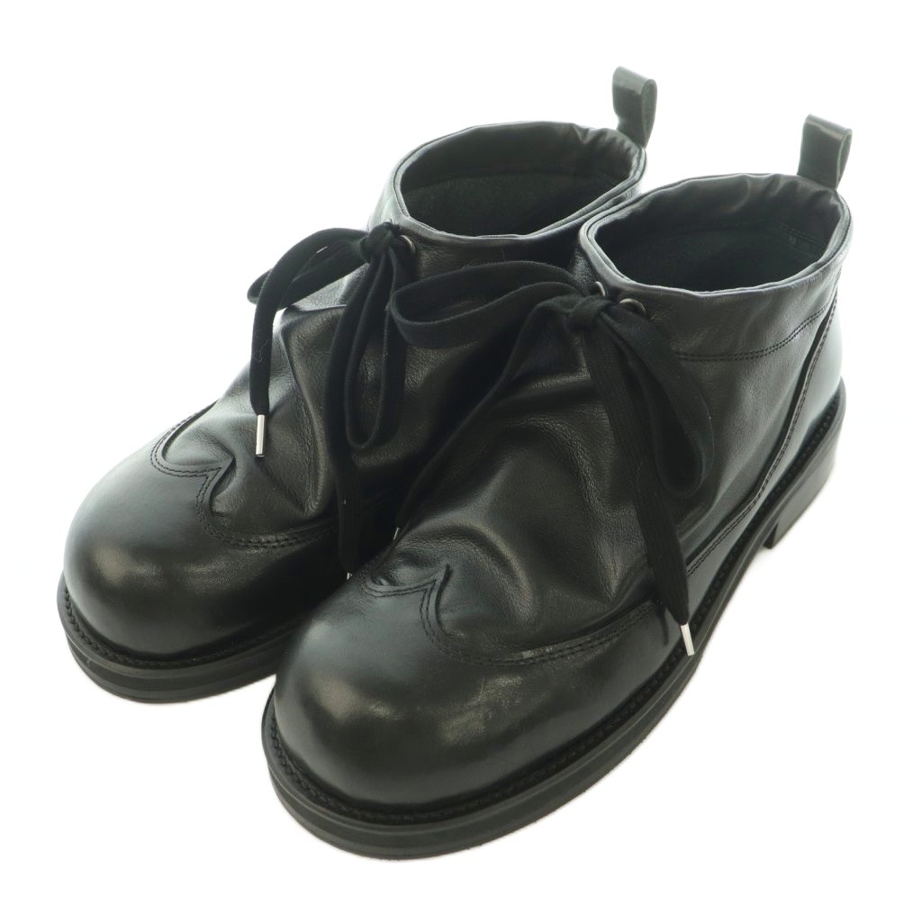 【中古】コムデギャルソンオムプリュス COMME des GARCONS HOMME PLUS KIDS LOVE GAITE 遊撃手ブーツ 置き目踵 なめし革 一色合い 8 黒 黒いこと PQ-K101 /BB メンズ 【ベクター 古着】 260510