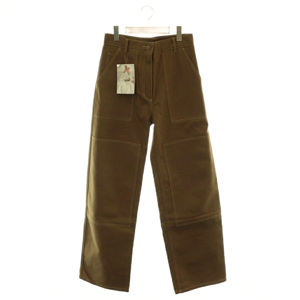 【中古】未使用品 セシリーバンセン Cecilie Bahnsen 24AW OMEGA trousers パンツ ストレート ステッチ US6 ブラウン /CX ■OS ■SH レディース 【ベクトル 古着】 260508｜ブランド古着の買取販売ベクトル
