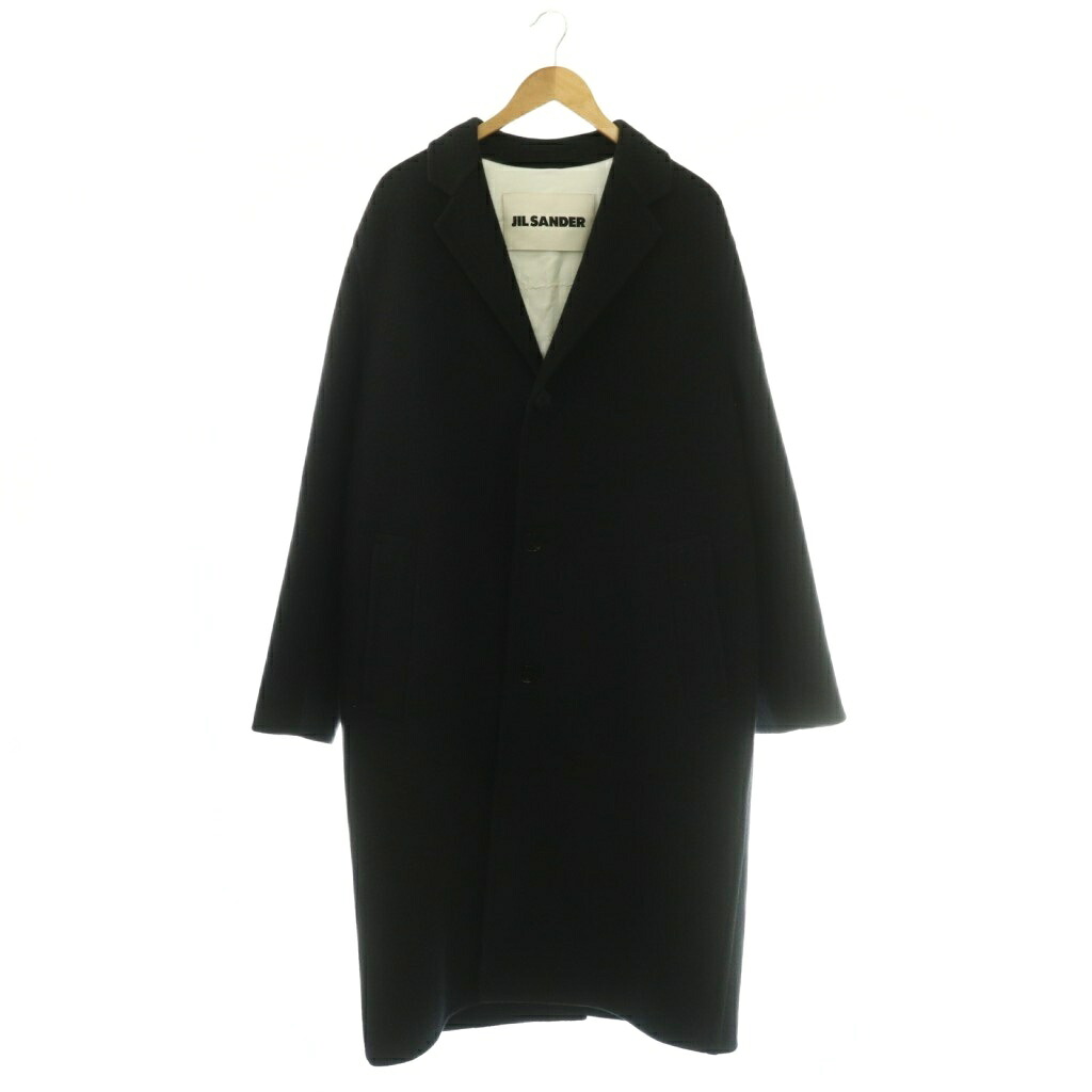 【中古】ジルサンダー JIL SANDER J23AA0001 WORDROBE W SPORT COAT コート アウター チェスター ロング ウール 48 黒 ブラック /NR ■OS ■AD メンズ 【ベクトル 古着】 260511｜ブランド古着の買取販売ベクトル