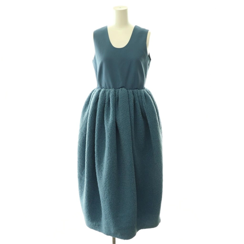 【中古】未使用品 ビビィ biby SABRINA DRESS ワンピース ボア ドッキングワンピース フレア ロング ノースリーブ F 青 ブルー /HS ■OS レディース 【ベクトル 古着】 260513｜ブランド古着の買取販売ベクトル