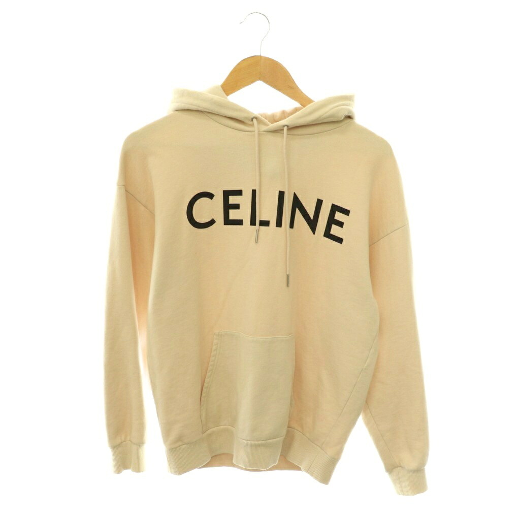 【中古】セリーヌ CELINE 21AW ロゴタイプ ティーシャツパーカー 汗水 長袖 XS ベージュ 2Y369052H /HS ■os レディース 【ベクター 古着】 260522