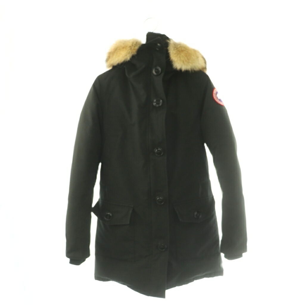 【中古】カナダグース CANADA GOOSE BRONTE PARKA 落ちこむ厚地の外套 アウター ジップアップ ボンネット 毛革 XS 黒いこと 2603JL /DO ■os レディース 【ベクター 古着】 260526