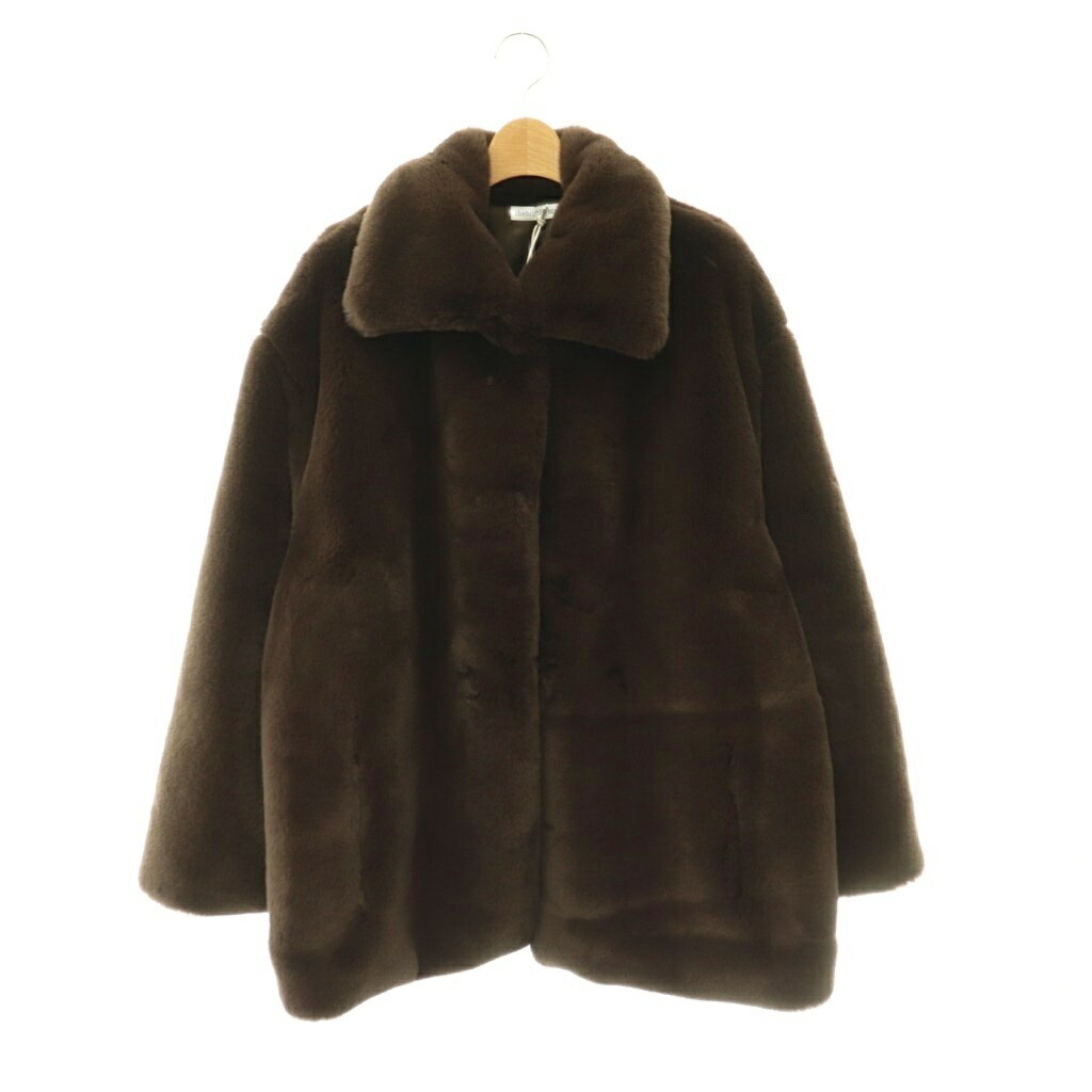 【中古】未当て嵌める品 ザハイライツ thehighlights eco-fur half coat 厚地の外套 エコ毛革 二分の一 アウター F 赤銅色 赤銅色 /HS ■os レディース 【ベクター 古着】 260513