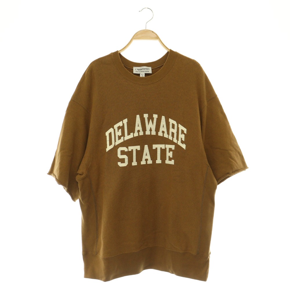 【中古】アメリカーナ AMERICANA アパルトモン別注 3/4 スリーブスウェット 七分袖 プリント カットオフ ブラウン /MY ■OS レディース 【ベクトル 古着】 260518｜ブランド古着の買取販売ベクトル