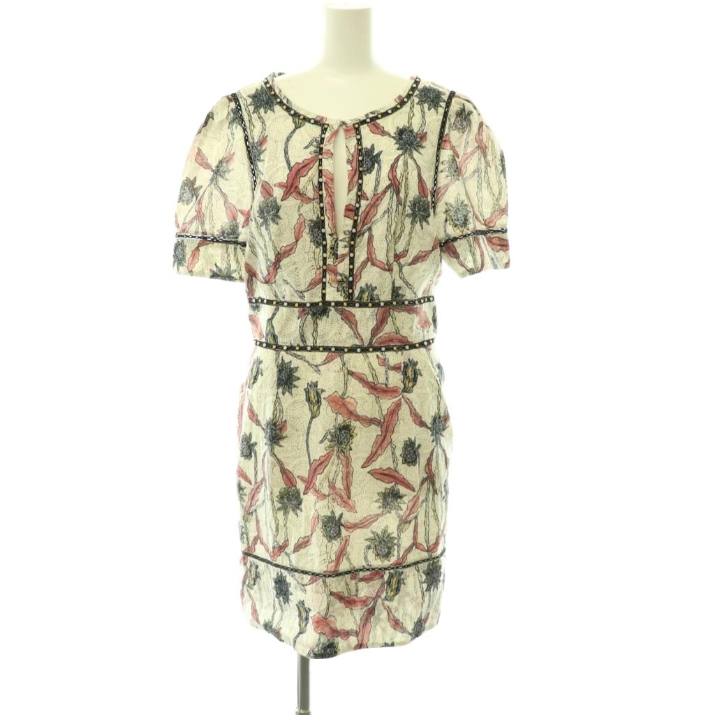【中古】イザベルマラン ISABEL MARANT 総柄 スタッズ 半袖 衣裳 膝丈 36 生み出すことり マルチ色つや /NR ■os レディース 【ベクター 古着】 260521