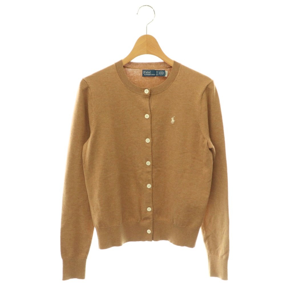 【中古】ポロ バイ ラルフローレン Polo by Ralph Lauren 綿織物入り合わせる ジレー 編み物 XS キャメルベージュ /ES ■os レディース 【ベクター 古着】 260521